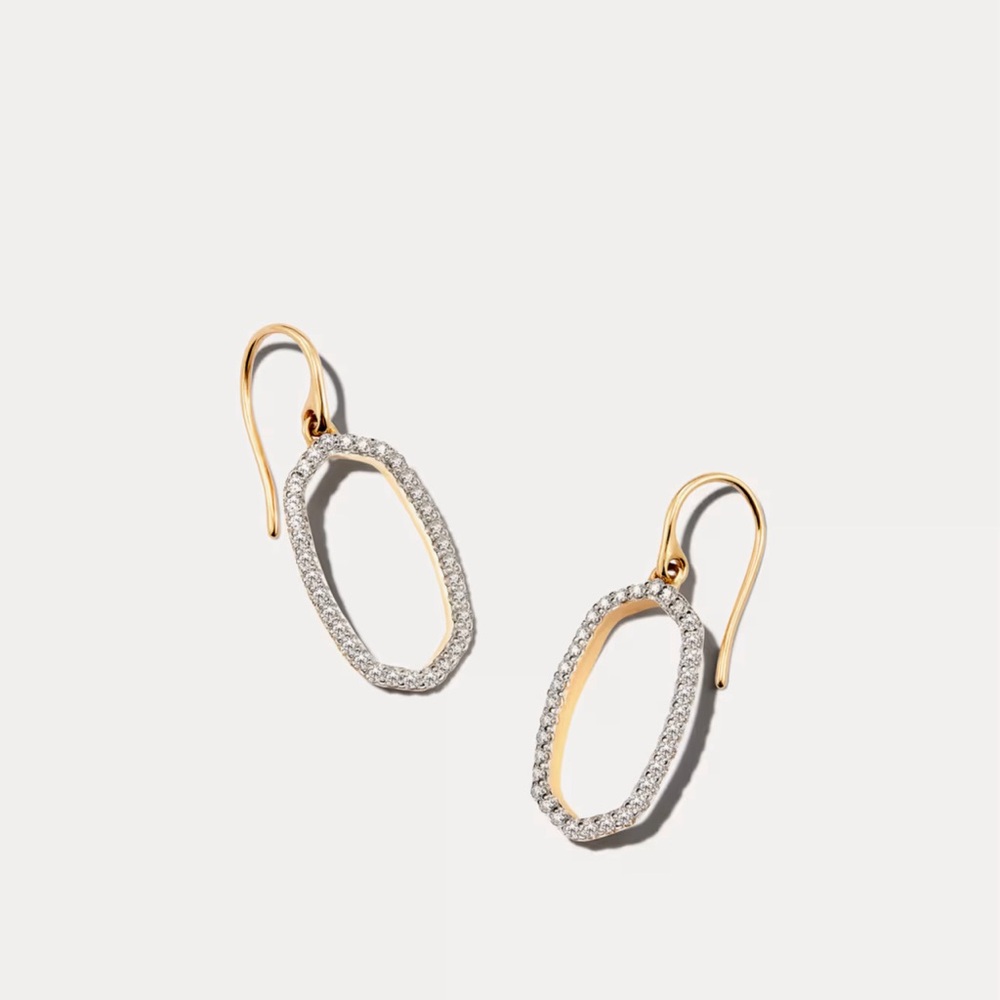 Kendra Scott 14K Gold Lee Open Frame White Diamond Earrings